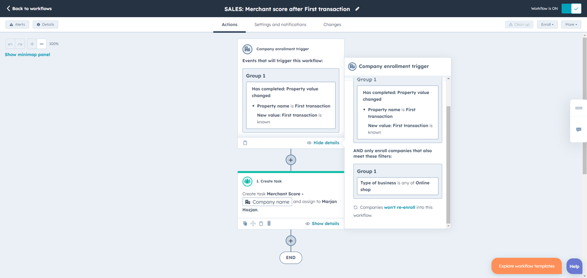 Worklow - When implementation is finished Quality department notification